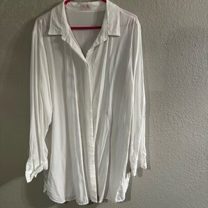 Pink Lily white button up dress or long tunic
